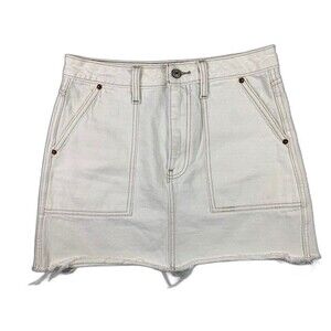 Abercrombie & Fitch Size 27 4 Womens White Skirt Raw Hem Cotton
